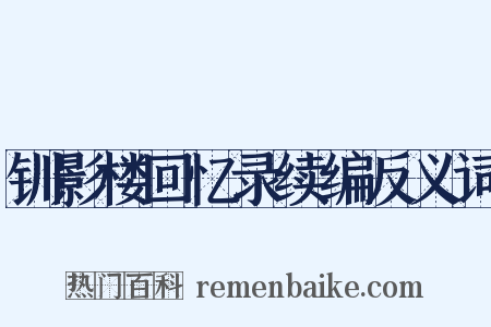 钏影楼回忆录续编反义词是什么意思的图片